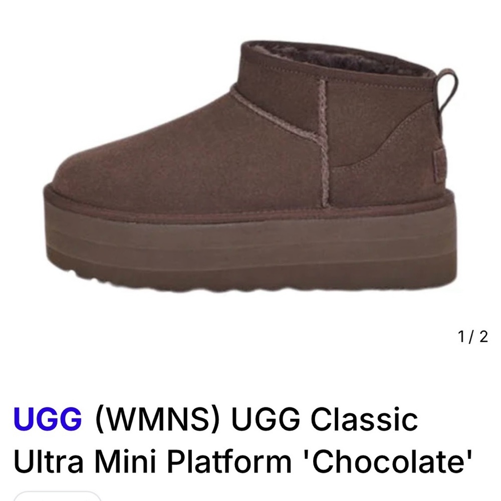 UGG Chocolate Ultra Mini Platform Boots